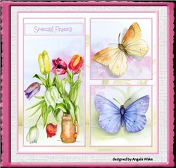 Tulips and butterfly
