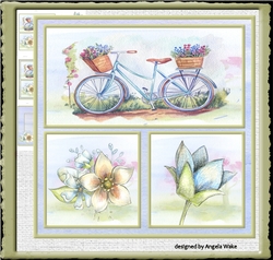 Bicycle and flowers 7x7