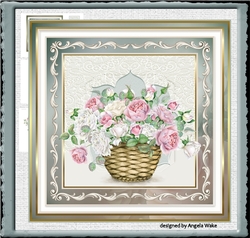 Basket of roses 7x7