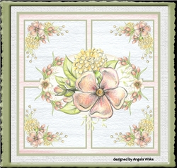 Pink flower and tulips 7x7