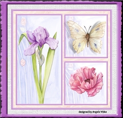 Summer flowers and butterfly