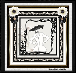 Lady and flower 7x7
