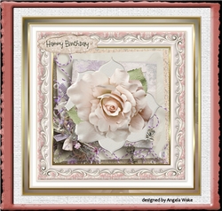 Pink vintage rose 7x7