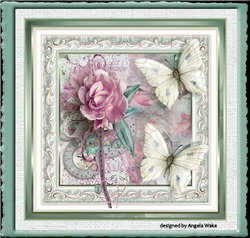 Flowers, lace and butterfly
