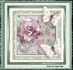 Pink rose and pearls