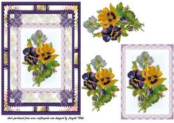 Mixed Pansys on Lace