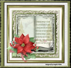 Red poinsettia and berry book theme