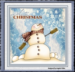 Snowman white Christmas 7x7