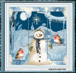 the snowman and robins