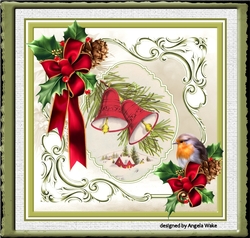 Christmas bells and holly