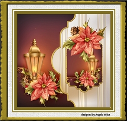 Lamp and poinsettia