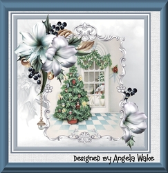 Window scene and christmas tree