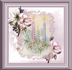 Christmas candles and flowers