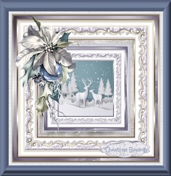 reindeer and poinsettia