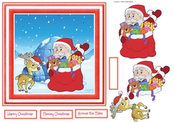 Santa, toy sack and Rudolf