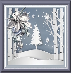 The fir tree and poinsettia