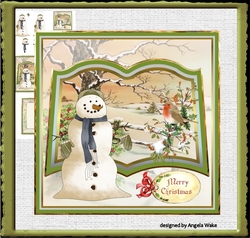 Snowman and robin