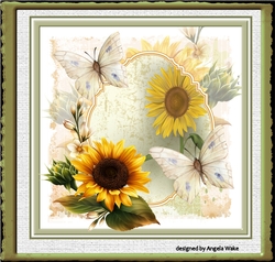 Sunflower and butterfly