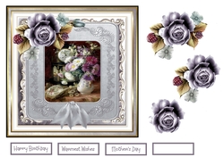Antique clock and flowers