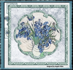 Vase of blue watercolour flowers