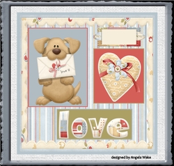 Valentine dog and heart