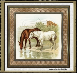 Horses having a drink