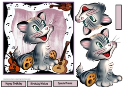 Cat loves music