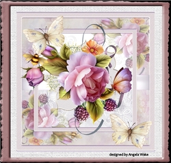 English rose and butterfly