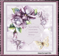 Purple rose and butterfly