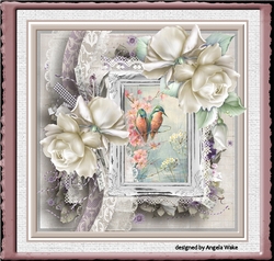 Roses and love birds