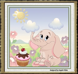 Elephants birthday cup cake