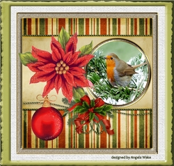 Robin and poinsettia