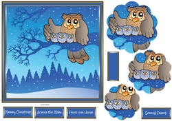 Owl family in winter