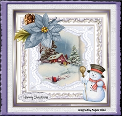 Poinsettia and snowman