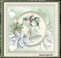 Christmas bells and poinsettia
