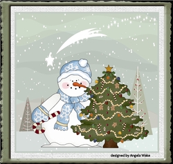 Snowman and Christmas tree