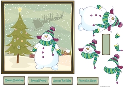 Snowman sees Santa!