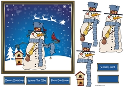 Snowman and his bird friend