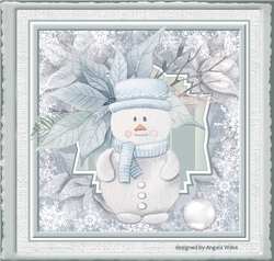 A snowman and poinsettia