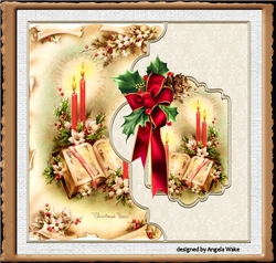 Christmas candles and holly