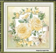 Yellow rose and butterfly 7x7 card