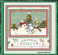 Snowmen hanging the stars 7x5x7x5 card