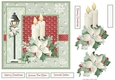 Candles and poinsettia 7x7 card