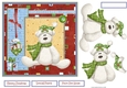 Christmas bear and bauble 7x7 card
