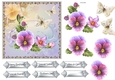 Summer pansy and butterfly 6x6