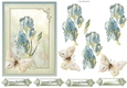 Blue iris and butterfly 5x7