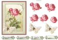 Vintage red rose and butterfly 5x7