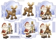 Santa and deer friends toppers