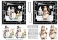 Snowman and deer 5x5 cards with decoupage and sentiment tiles