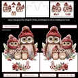 Owl family shaped card , sentiment tiles, decoupage and preview